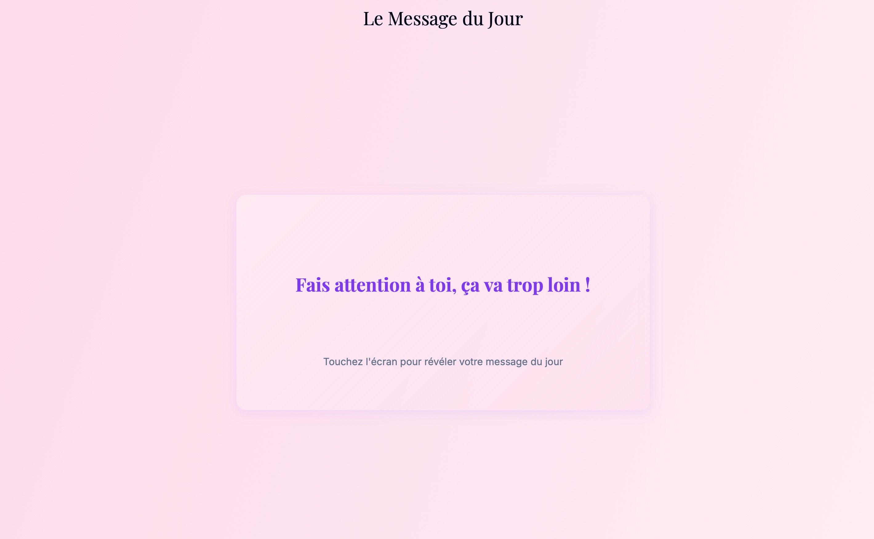 Application web Magic Message Unfold